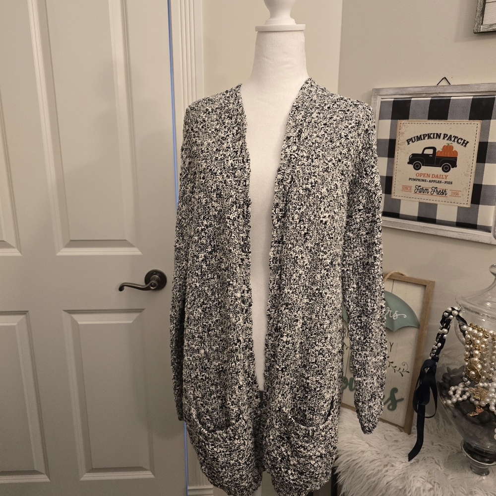 Garage Black and White Knit Cardigan
